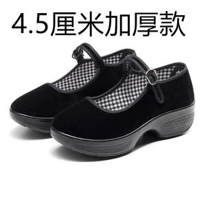 老北京布鞋女单鞋上班跳舞软底黑色布鞋女工作鞋舒适厚底妈妈