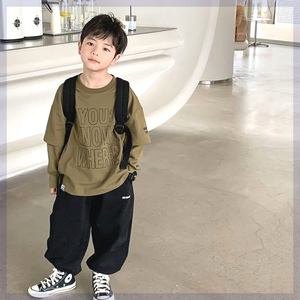 新品巴拉巴拉韩系男童大童卫衣打底衫长袖t恤纯棉儿童男孩加厚款