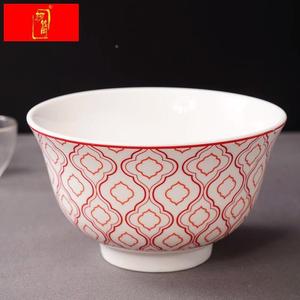 创意餐厅复古陶瓷餐具中式手绘祥云龙纹面碗商用敞口碗釉下彩小碗