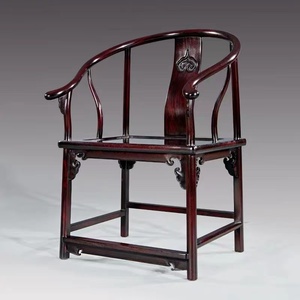 赞比亚血檀圈椅明式太师椅红木围椅圆椅中式实木茶椅客厅主人椅子
