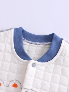 三个月10月份出生婴儿衣服春装分体春秋冬夹棉女宝宝保暖两件套装