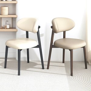 北欧风全实木羊角椅家用餐椅实木软包凳子商用酒店咖啡厅椅子简易