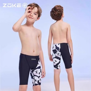 zoke洲克2024新款青少年儿童男童男孩专业比赛训练竞速五分游泳裤