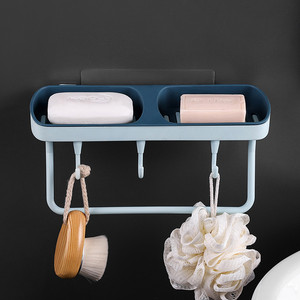双格肥皂盒壁挂洗衣洗脸香皂架免打孔沥水香罩架卫生间毛巾置物架