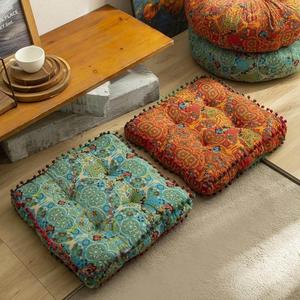 椅垫坐垫地上民族风复古地板棉麻坐垫方形软垫子Putuan cushion