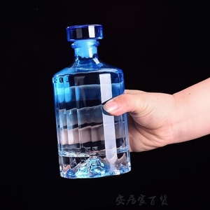 高档酒瓶白酒玻璃瓶空酒瓶子500ML好看开山洋酒瓶泡酒透明玻璃1斤