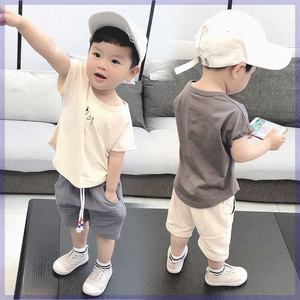 95%棉潮流 男童短袖套装1-3岁4洋气宝宝夏装2020新款韩版小童两件