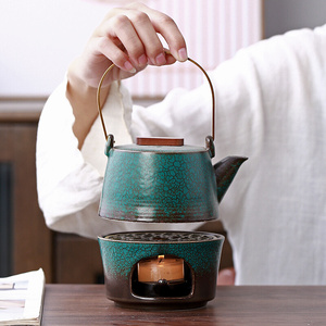 烛台煮茶蜡烛加热茶壶底座明火温茶器喝茶茶具配件家用保温茶座台
