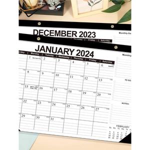 2024-2025年18个月英文日历桌面台历记事日历月历大班台历计划表