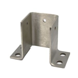 304不锈钢三面地脚配件铝合金固定件底座免焊接连接件型材围栏座