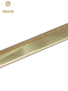 定制刻字黄铜直尺戒尺铜尺测量不锈钢尺15cm长度彰显个性铜尺子