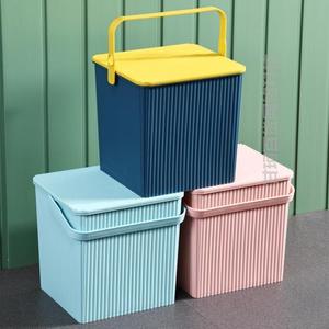 篮水桶洗澡带盖储玩具方形可%收纳桶储物桶桶凳坐塑料桶手提洗浴