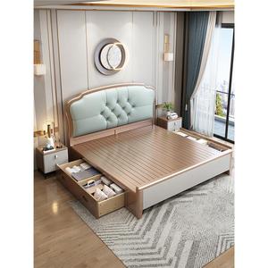 顾家家居实木床1.8米北欧双人婚床简约现代美式主卧大床卧室家具