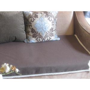 深咖高档棉麻布艺防尘罩沙发巾沙发坐垫纯色深咖啡色可定制
