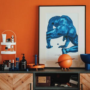 现代简约抽象装饰画蓝色水彩人体艺术版画客厅卧室工作室装饰作品