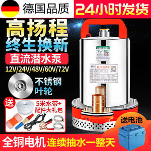 自吸高扬程12v便携式蓄电池水泵磅电瓶车抽水机24v48伏高压潜水棒