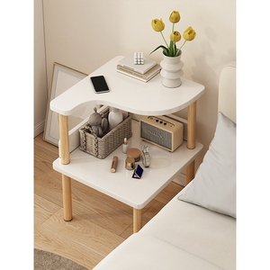 宜家床头柜现代简约创意桌子实木卧室沙发边几家用置物架床边桌小