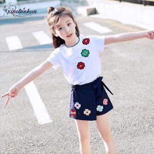 巴拉巴柆巴拉巴柆韩版女宝宝衣服4女孩夏天短袖套装5-8周岁夏季可