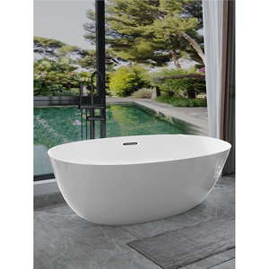 杜拉维特亚克力家用小户型浴缸独立式日式椭圆薄边移动泡澡网红酒