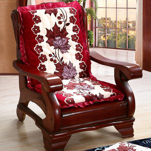 椅子坐垫实木沙发垫带靠背木靠垫连体一体红木凉椅垫子加厚座垫冬