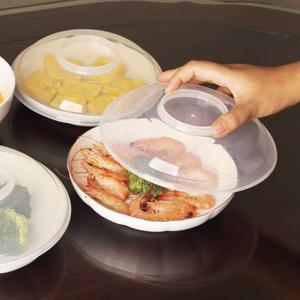 日式微波炉加热盖子冰箱碗盖菜罩保鲜盖塑料PP圆形两用小碟子透明
