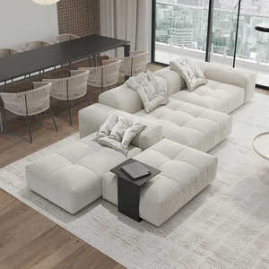 意式极简双面模块布艺沙发简约客厅小户型自由组合豆腐块转角沙发