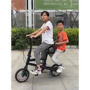 亲子折叠自行车母子车带儿童双人遛娃神器超轻便携小型单车