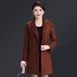 厂家直销中年女装羊毛呢外套2022新款韩版妈妈装中长款呢子大衣