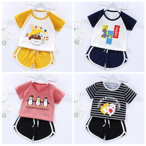 巴啦巴啦新款儿童短袖套装纯棉1-6岁夏季韩版女童装宝宝家居爆款