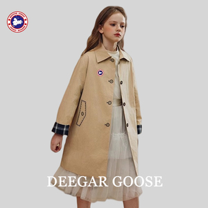 正品DEEGAR GOOSE大鹅秋冬女童中长款休闲洋气百搭时尚风衣