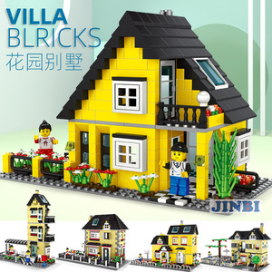万格32051-34051别墅房子建筑模型拼插拼装小颗粒积木模型玩具房