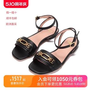 （定金）定金//夏季女士平底牛皮休闲黑色百搭凉鞋 DOSSY FLAT