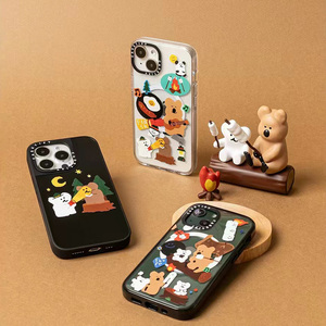 CASETi联名Dinotaeng柿子椒熊15Pro适用iPhone14ProMax苹果13pro潮牌12可爱熊熊冒险镜面防摔保护套11手机壳