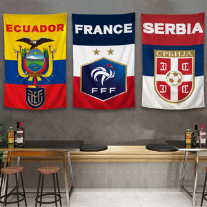 卡塔尔世界杯氛围感挂布背景布酒吧装饰餐馆挂旗客厅电视墙布挂毯
