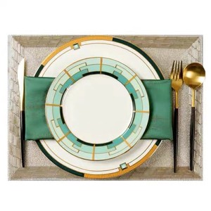 美式西餐餐具套装家用欧式全套样板间牛排刀叉盘子西餐桌摆件轻奢