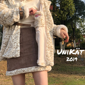 UniKat｜小奶豹系列  奶豹麂皮皮草外套/短裙