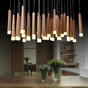 木修远-火柴棒」设计师艺术创意灯具餐厅客厅简约长方型实木吊灯