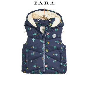 ZARA 女婴幼童 北极棉衬连帽棉服马甲