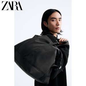 ZARA24春季新品 男包 黑色可斜挎大容量通勤手提包袋 3126220 800