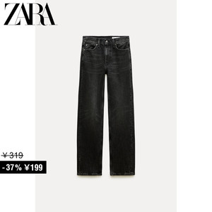 ZARA特价精选 女装 ZW 系列中腰直筒牛仔裤 8307044 800