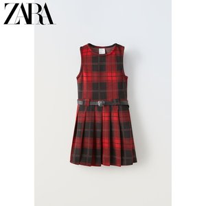 ZARA 24春季新品 童装女童 格子背心连衣裙 9006619 065