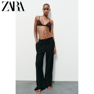 ZARA24夏季新品 TRF 女装 纹理裤子 5427450 800