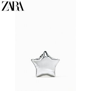 ZARA新品 女包 银色星星形晚宴包流行链条单肩斜挎包 6451210 808