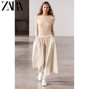 ZARA24春季新品 女装 褶皱腰身半身裙 2252653 712