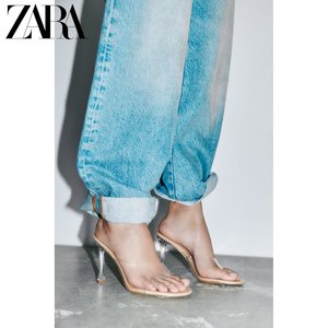 ZARA春季新品 TRF 女鞋 透明流行塑胶细高跟穆勒鞋 3319310 087