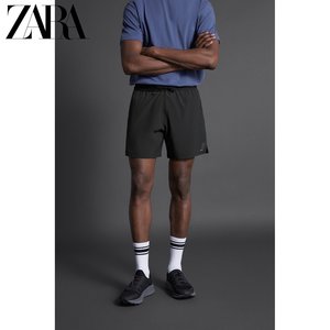 ZARA[运动系列] 男装 黑色基本款弹力训练短裤 1943401 800