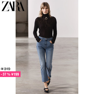 ZARA特价精选 女装 ZW 高腰喇叭及踝牛仔裤 1934047 406