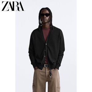 ZARA[Origins]男装 休闲羊毛和棉混纺针织衫开衫毛衣 9598431 800