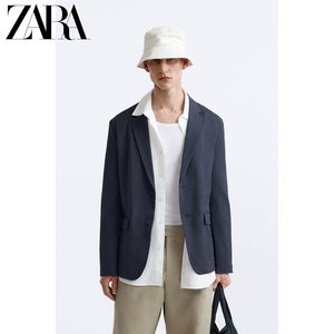 ZARA夏季新品 男装 商务休闲凉感泡泡纱西服西装外套 7380565 401