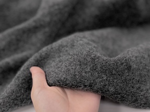 意大利进口 深灰色超软糯90%wool千层酥针织羊毛布料秋冬大衣面料